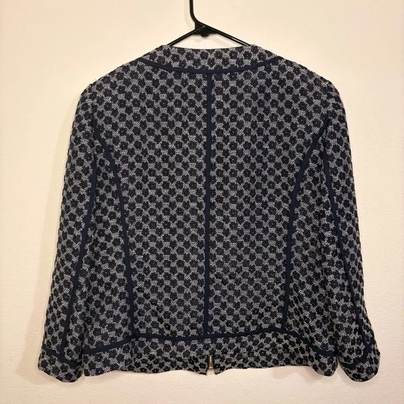 Karl Lagerfeld Paris Navy Blue Women's Zip Blazer Jacket - Picture 7 of 12